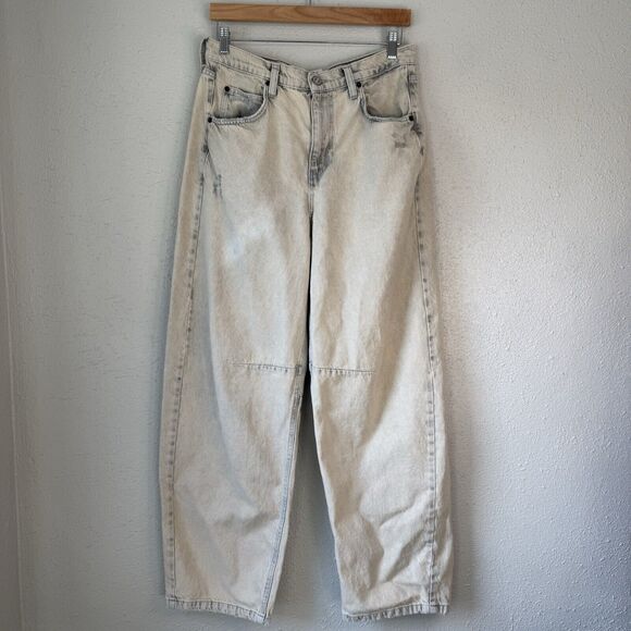 BDG Urban Outfitters Acid Wash Logan Buckle Barrel Baggy Jeans Womens W30 - Picture 1 of 13